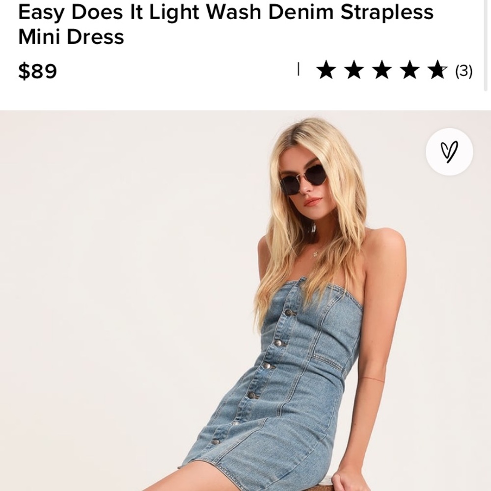 Denim strapless mini dress